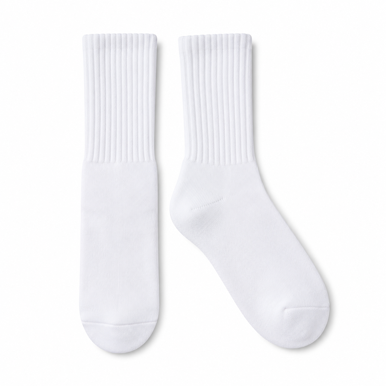 Classic white cotton-polyester socks by LUKYLI on white background